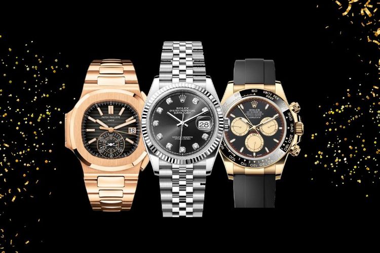 3 watches including patek phillipe, rolex datejust and rolex daytona